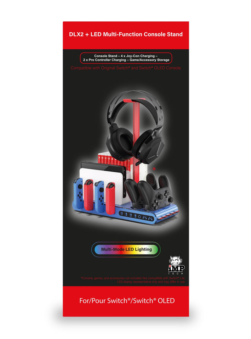 Imp Gaming DLX2 LED Multi-Function Charge and Store Stand Nintendo Switch Nintendo Switch Multi Colour