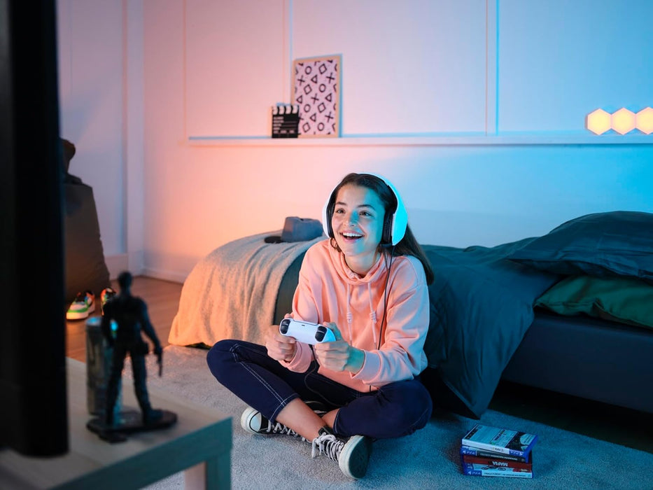 Trust Gaming GXT 415PS Zirox Lightweight Gaming Headset for PlayStation 5 Consoles with 50mm Drivers, 3.5 mm Jack, 1.2m Cable, Foldaway Microphone, Over-Ear PS5 Wired Headphones - White