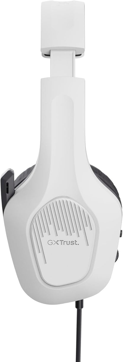 Trust Gaming GXT 415PS Zirox Lightweight Gaming Headset for PlayStation 5 Consoles with 50mm Drivers, 3.5 mm Jack, 1.2m Cable, Foldaway Microphone, Over-Ear PS5 Wired Headphones - White