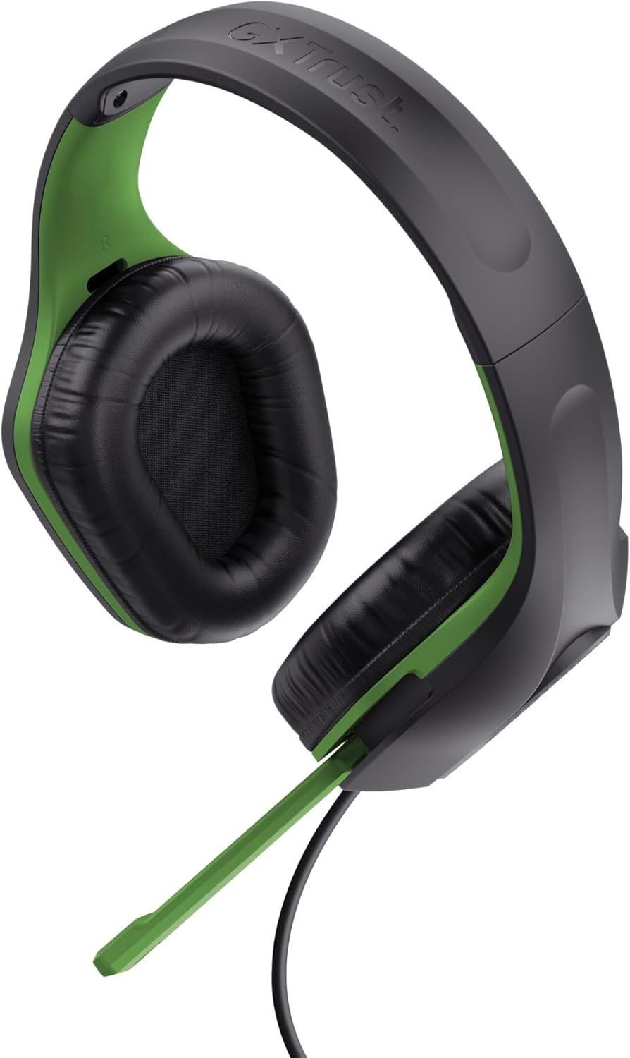 Trust Gaming GXT 415X Zirox Lightweight Gaming Headset for Xbox Series X/S Consoles with 50mm Drivers, 3.5 mm Jack, 1.2m Cable, Foldaway Microphone, Over-Ear Wired Headphones - Black/Green