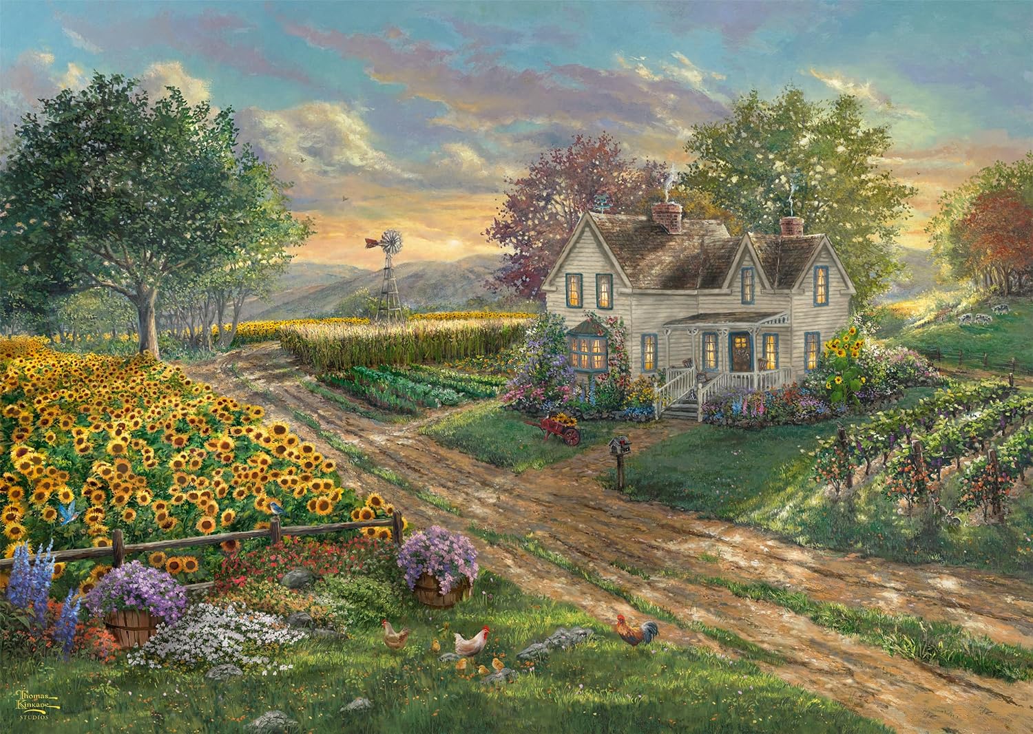 Thomas Kinkade Studios: Sonnenblumenfelder (1000 Teile