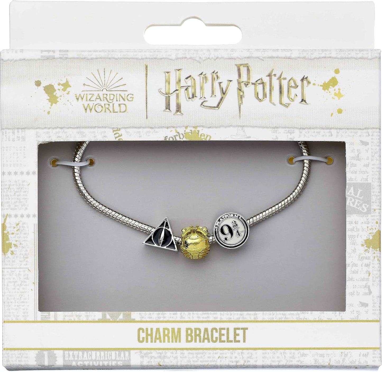 The Carat Shop Harry Potter Silver Charm Bracelet with Deathly Hallows ...