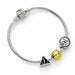 The Carat Shop Harry Potter Silver Charm Bracelet with Deathly Hallows and Golden Snitch and Way 9 3/4-17 cm