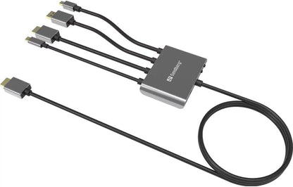 Sandberg All-In-1 Display Adapter Hub, HDMI na HDMI, USB-C, Displayport, Mini-Displayport