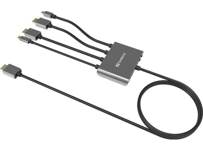 Sandberg All-In-1 Display Adapter Hub, HDMI na HDMI, USB-C, Displayport, Mini-Displayport