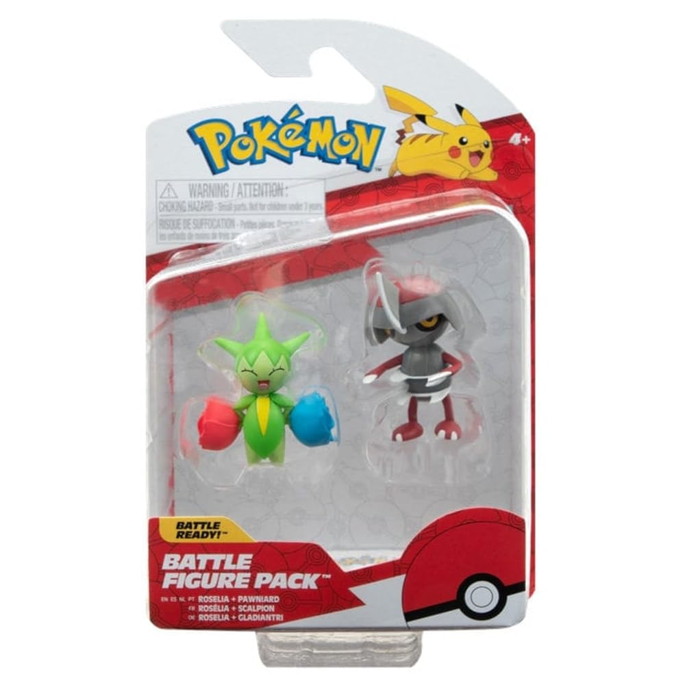 Pokémon PKW3006 Battle Figure Set - Gladiantri Roselia - Official Battle Figure Set Figure Set