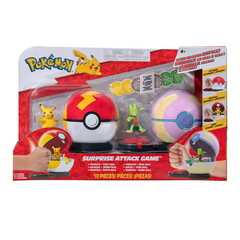 Pokémon PKW3165 Surprise Attack Game-Pikachu with Pokéball and Level Ball, Black