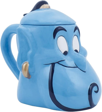 Disney Aladdin-Tasse mit Deckel – Genie – Bürobecher – Latte Tasse Geschenke – 3D Tasse
