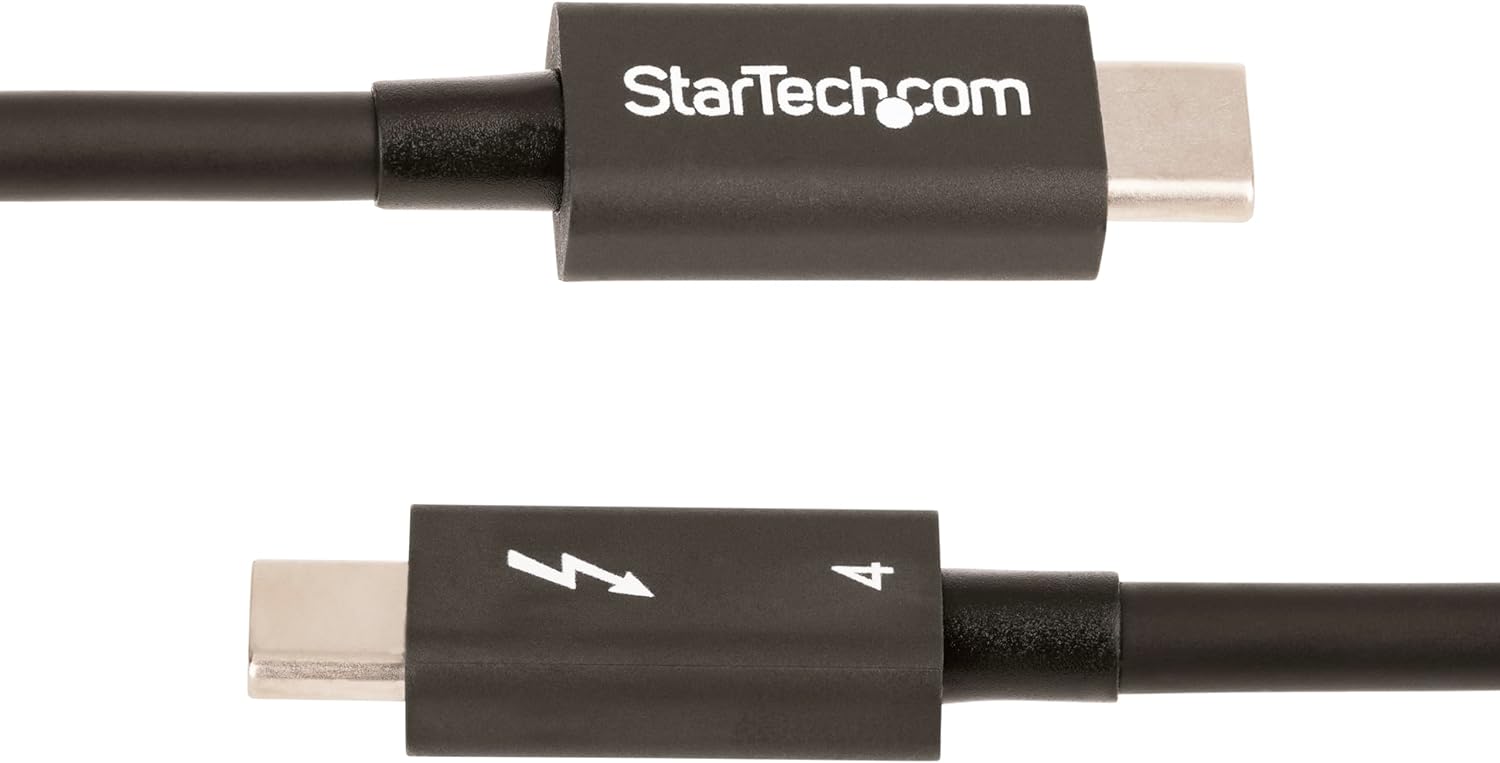 StarTech.com 1.6ft (50cm) Thunderbolt 4 Cable - 40Gbps - 100W PD - 4K/8K Video - Thunderbolt Cable - Compatible w/USB 4/Thunderbolt 3/USB 3.2/USB Type-C/DisplayPort (TBLT4MM50CM