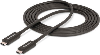 StarTech.com 6ft (2m) Active Thunderbolt 4 Cable - 40Gbps - 100W PD - 4K/8K Video - Thunderbolt Cable - Compatible w/USB4/DP Alt Mode, Thunderbolt 3, USB 3.2/Type-C (A40G2MB-TB4-CABLE