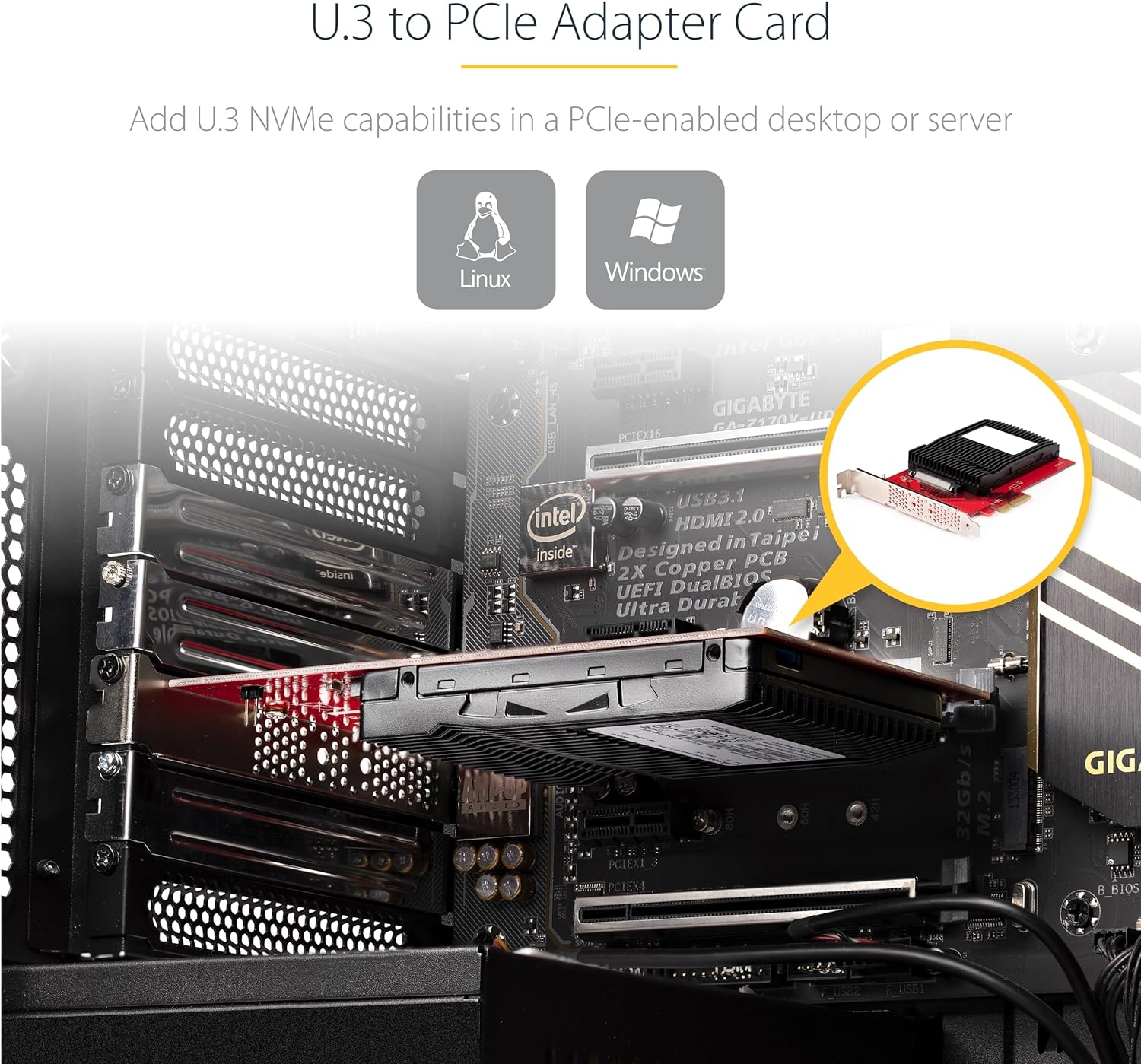 U.3 To Pcie Adapter Card - Pci Express 4. U.3 Nvme Ssds