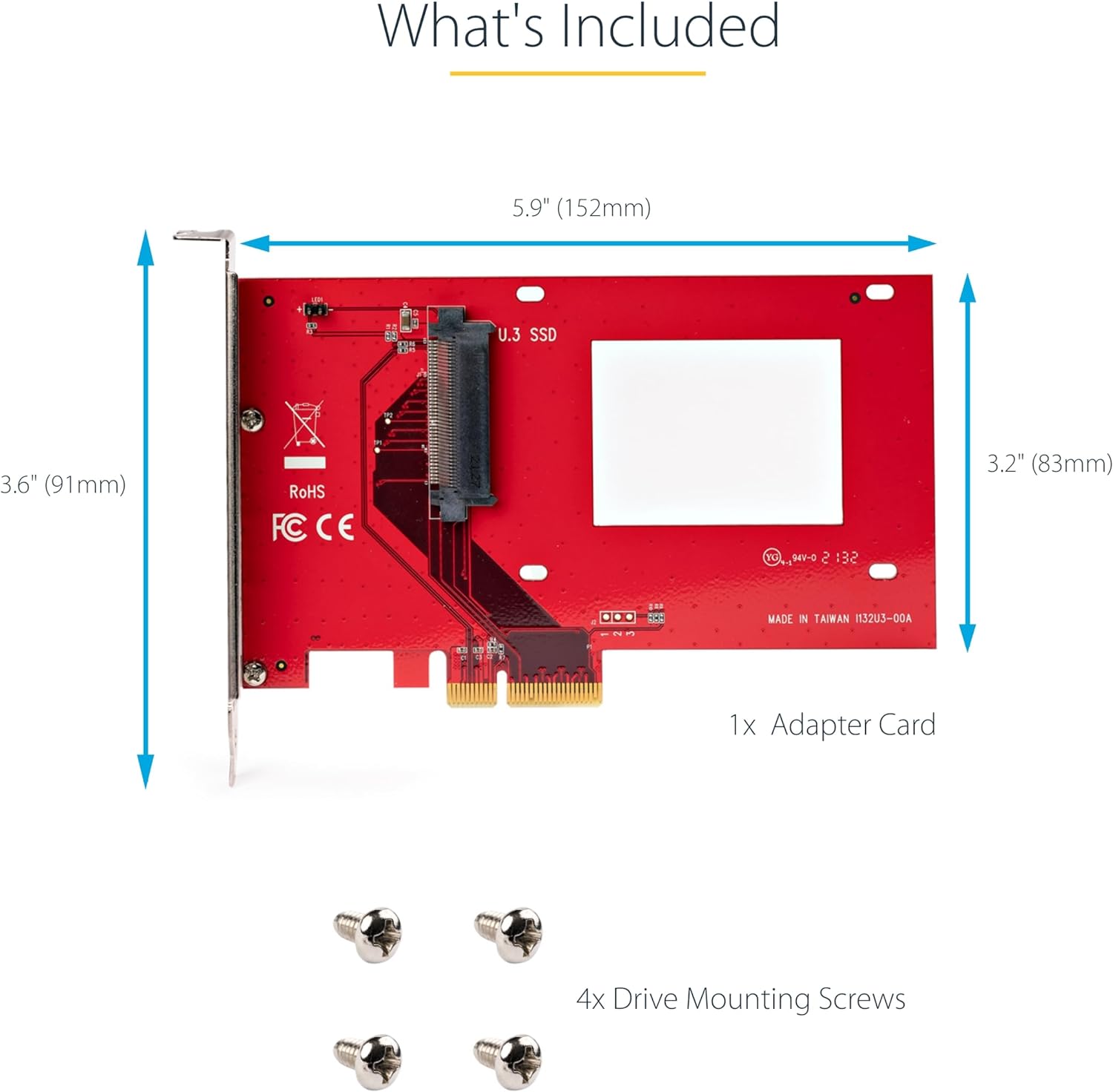 U.3 To Pcie Adapter Card - Pci Express 4. U.3 Nvme Ssds