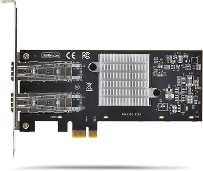 StarTech.com 2-Port GbE SFP Network Card, PCIe 2.0 x1, Intel I350-AM2 2x 1GbE Controller, 1000BASE Copper/Fiber Optic, Dual-Port Gigabit Ethernet NIC, Desktop/Server Backplanes (P021GI-NETWORK-CARD