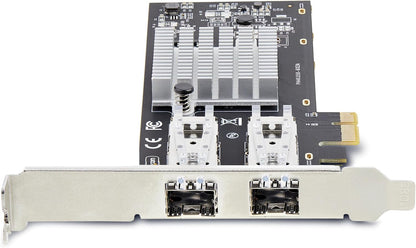 StarTech.com 2-Port GbE SFP Network Card, PCIe 2.0 x1, Intel I350-AM2 2x 1GbE Controller, 1000BASE Copper/Fiber Optic, Dual-Port Gigabit Ethernet NIC, Desktop/Server Backplanes (P021GI-NETWORK-CARD