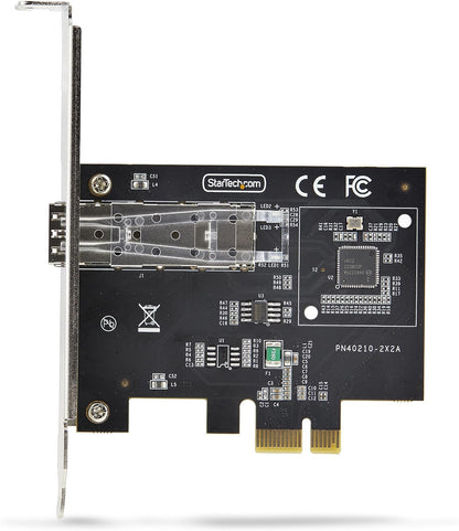 StarTech.com 1-Port GbE SFP Network Card, PCIe 2.1 x1, Intel I210-IS, 1GbE Controller, 1000BASE Copper/Fiber Optic, Single-Port Gigabit Ethernet NIC, Desktop/Server Backplanes (P011GI-NETWORK-CARD
