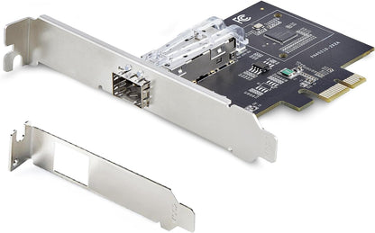 StarTech.com 1-Port GbE SFP Network Card, PCIe 2.1 x1, Intel I210-IS, 1GbE Controller, 1000BASE Copper/Fiber Optic, Single-Port Gigabit Ethernet NIC, Desktop/Server Backplanes (P011GI-NETWORK-CARD