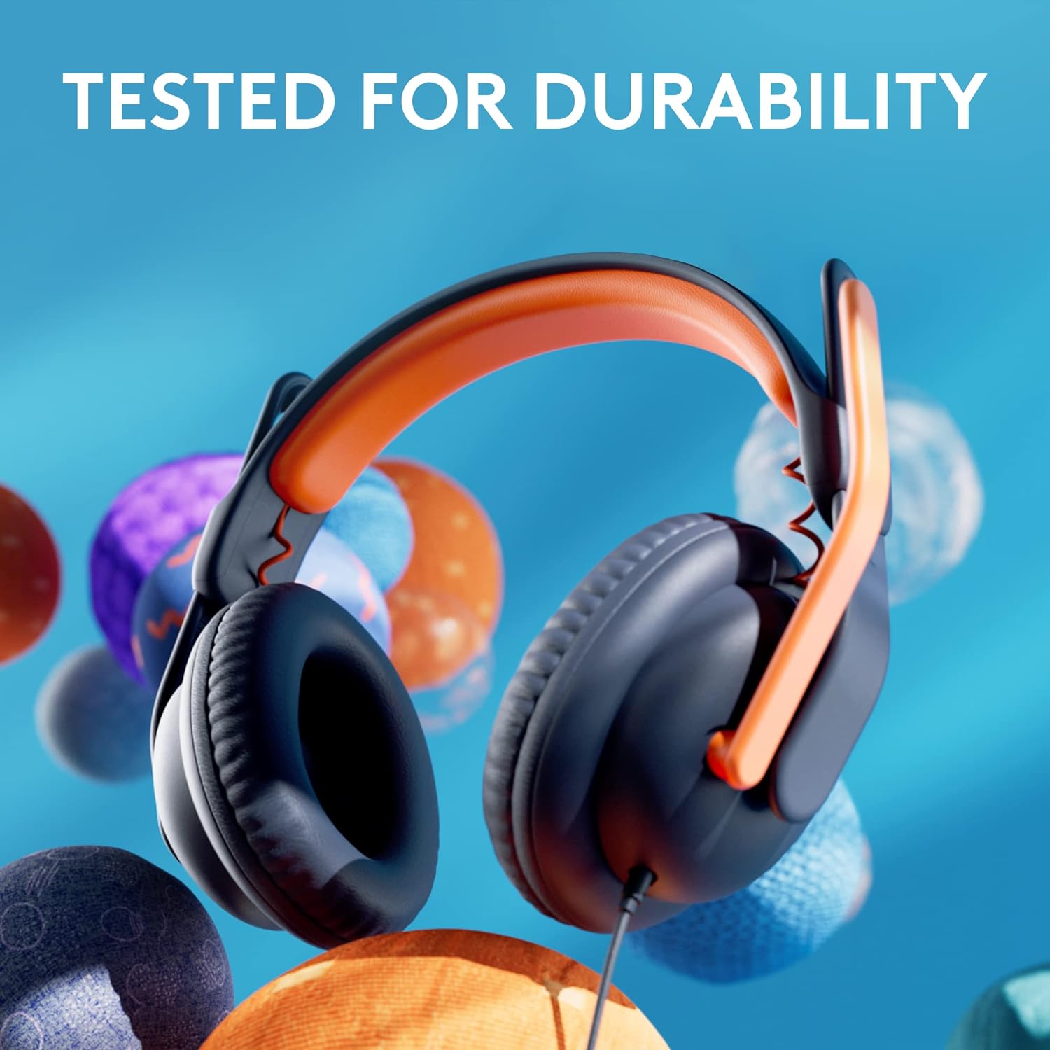 Logitech Zone Learn Wired Headset with Microphone for Learners, Comfortable and Adjustable Fit for Kids, USB C, for Windows/MacOS/iPadOS/Android/Mobile - Over-Ear, Blue