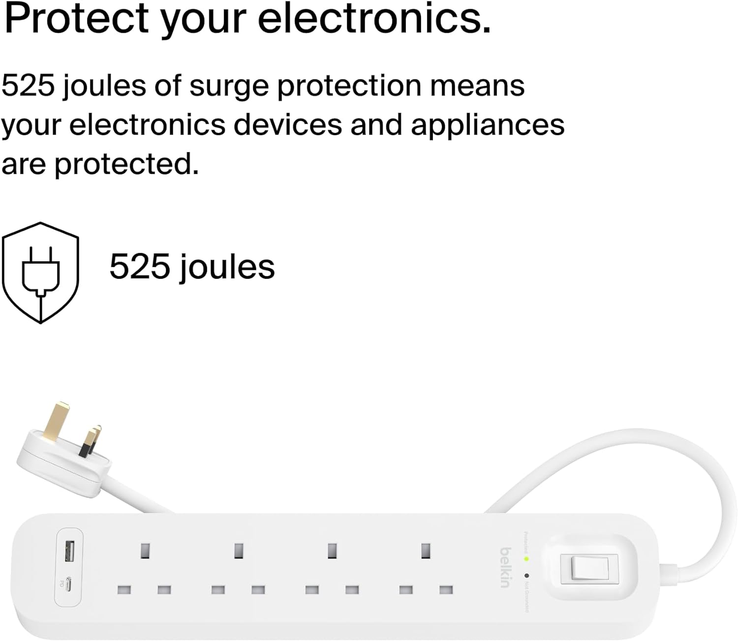 Surge Protection With Usb C 4 Outlet
