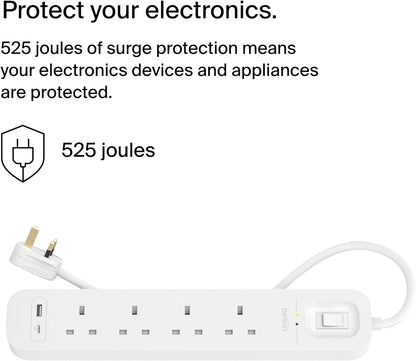 Surge Protection With Usb C 4 Outlet