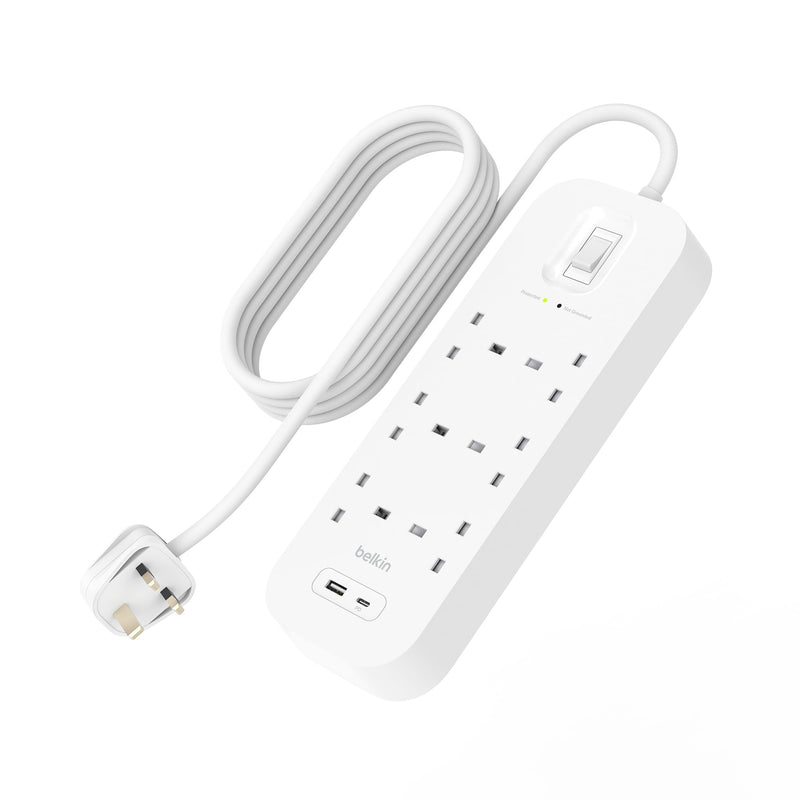 Surge Protection With Usb C 6 Outlet