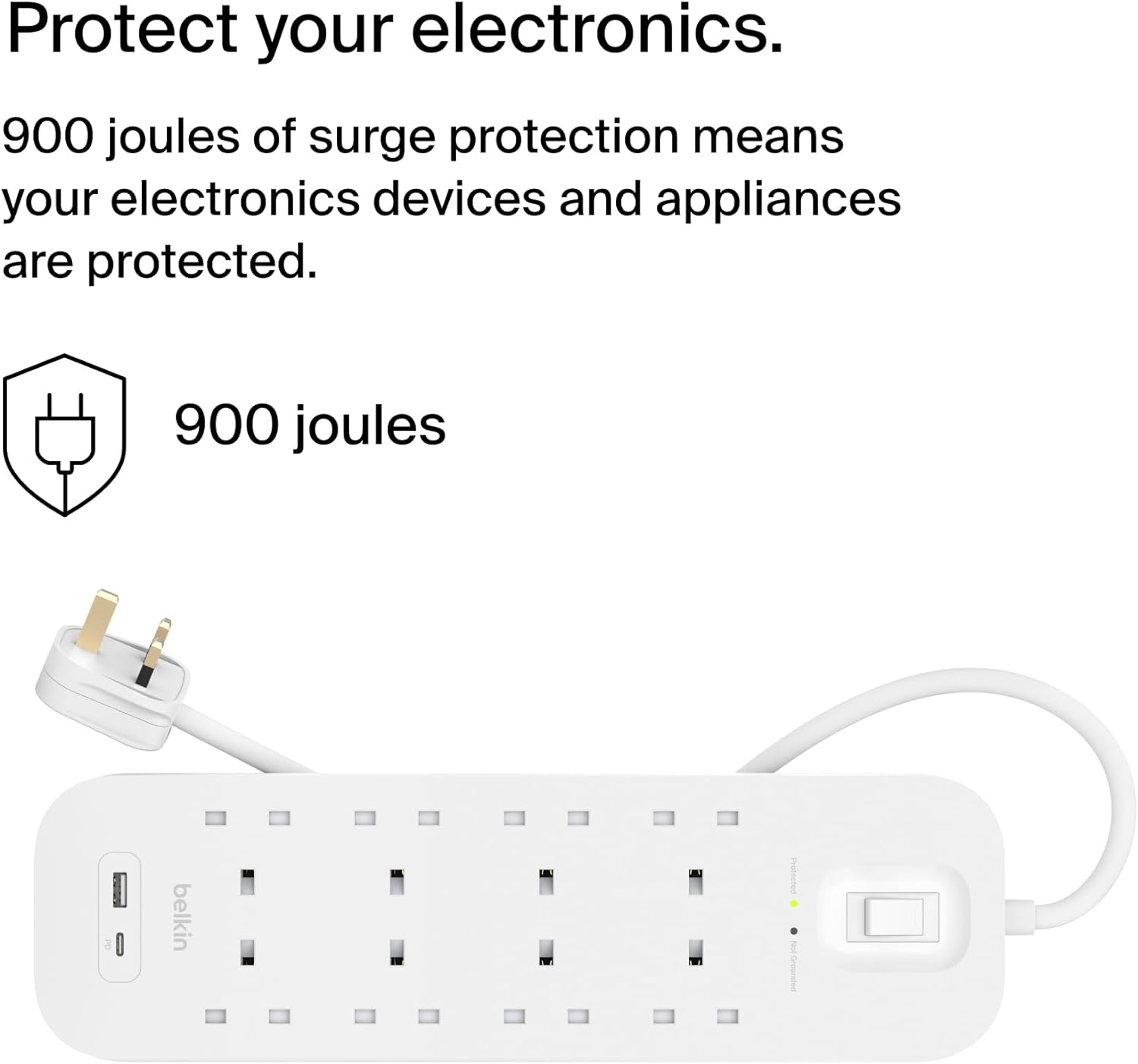 Surge Protection With Usb C 8 Outlet