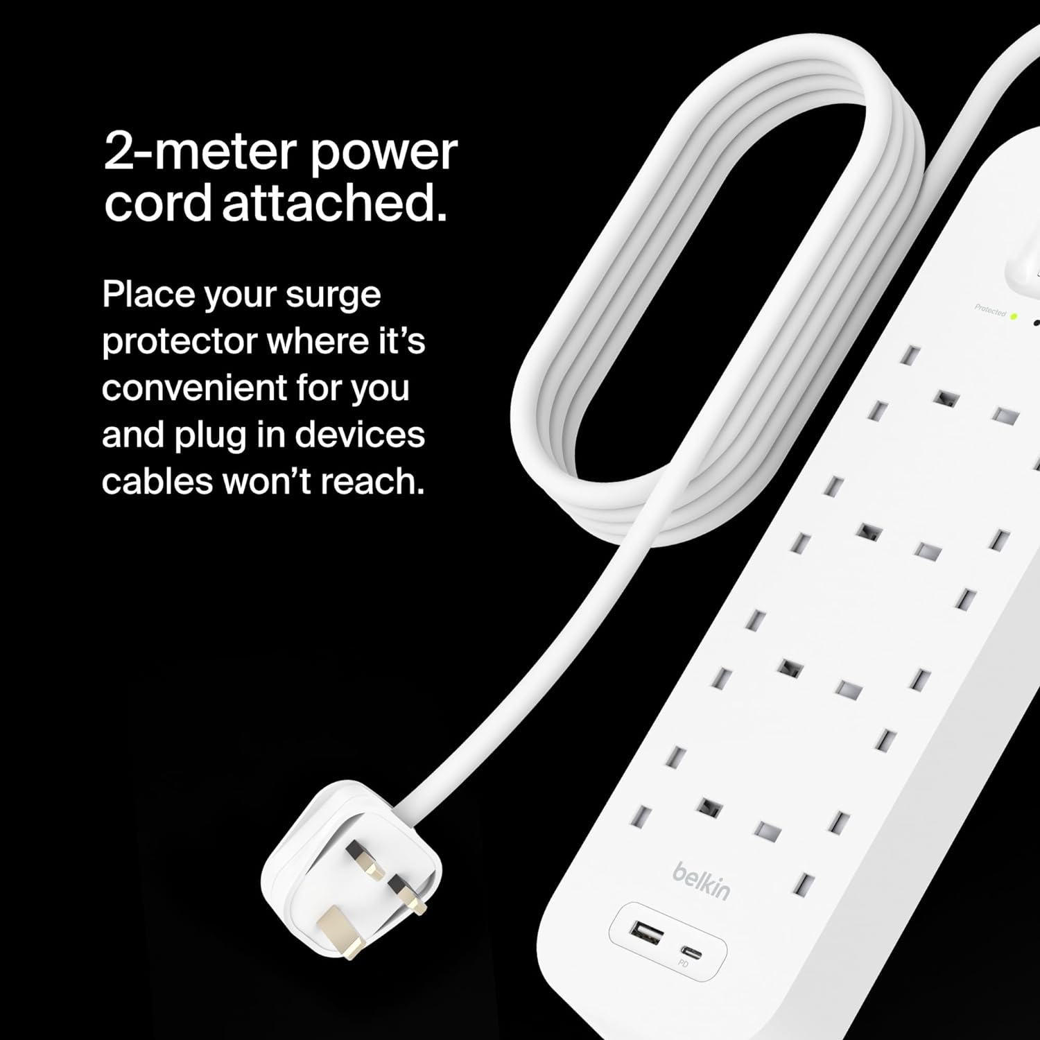 Surge Protection With Usb C 8 Outlet