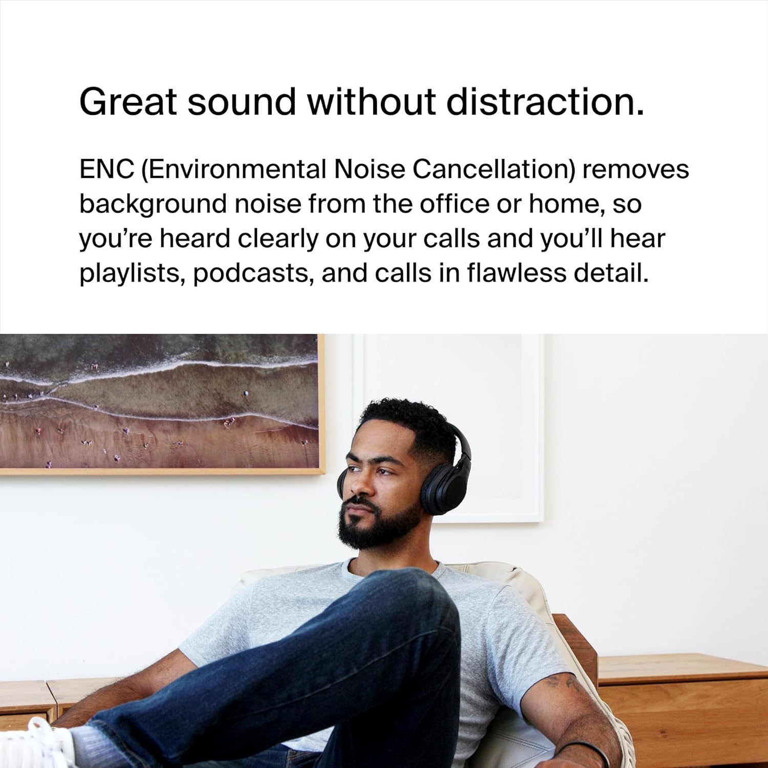 Belkin SoundForm Adapt Wireless Over-Ear Headset,Headphones for Work, Play, Gaming, & Travel with Built-In Boom Microphone - Compatible with iPhone, iPad, Galaxy, and More - Black
