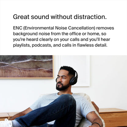 Belkin SoundForm Adapt Wireless Over-Ear Headset,Headphones for Work, Play, Gaming, & Travel with Built-In Boom Microphone - Compatible with iPhone, iPad, Galaxy, and More - Black