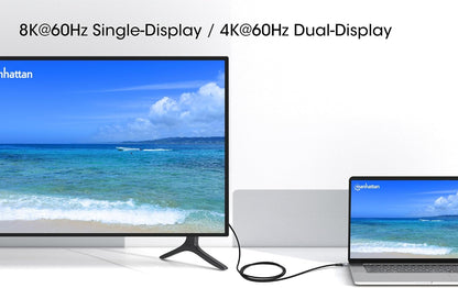 Manhattan 356374 - Cable USB 4 EPR USB-C™ M/M 40G 240W PD 3.1 8K E-Mark Certificado 1 m Negro