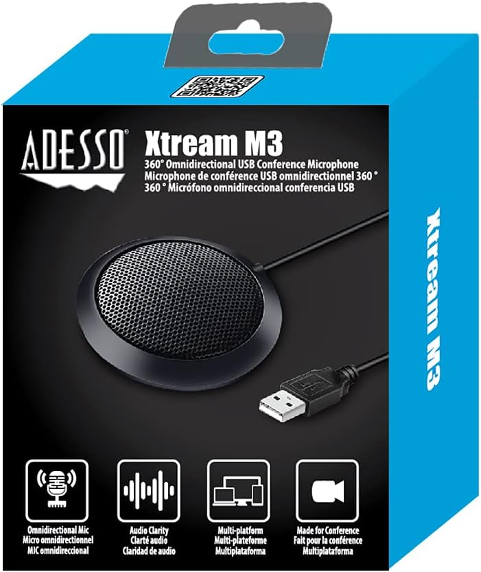 Omni-Directional Usb Tabletop Microphone Video Conf Xtream M3