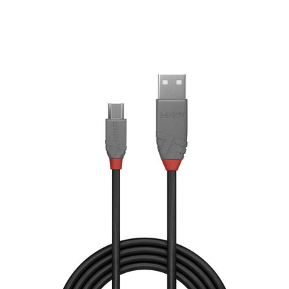 LINDY 36730 0.2 m Anthra Line USB 2.0 Type A to Micro-B Cable - Black