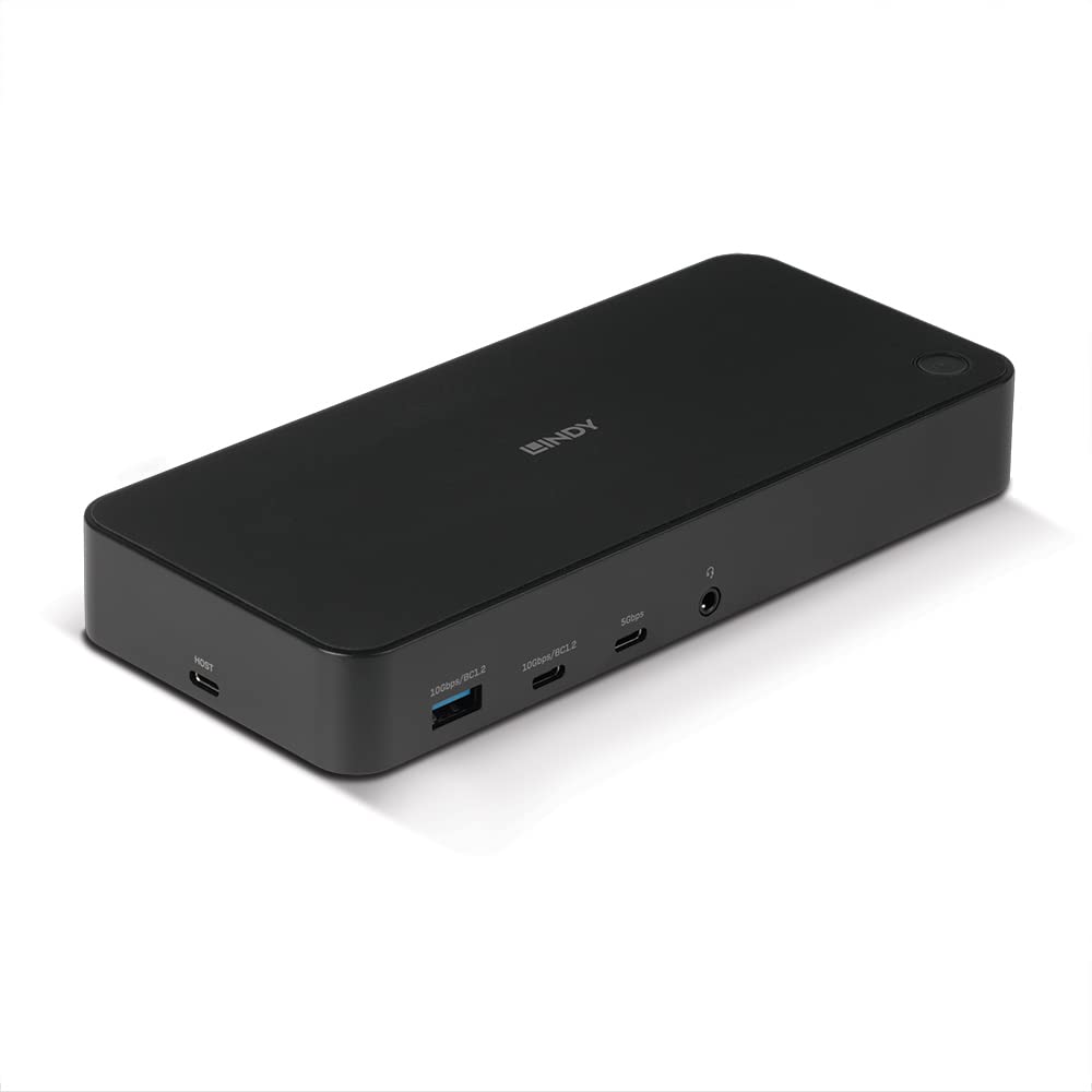 LINDY DST-Pro Universal, USB Type C and Type A Hybrid Laptop Docking Station - 4K HDMI, 2x4K (DP or HDMI