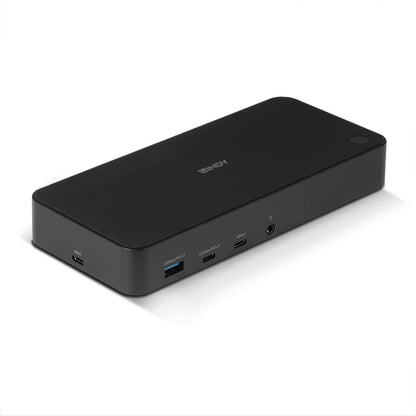 LINDY DST-Pro Universal, USB Type C and Type A Hybrid Laptop Docking Station - 4K HDMI, 2x4K (DP or HDMI