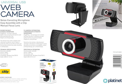 PLATINET Web Cam 480P Built-in Microphone