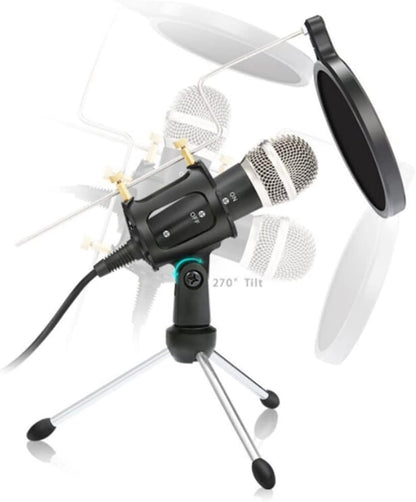Gaming Microphone Set Inc Stand -Mic Popfilter Tripod Shockbaskt