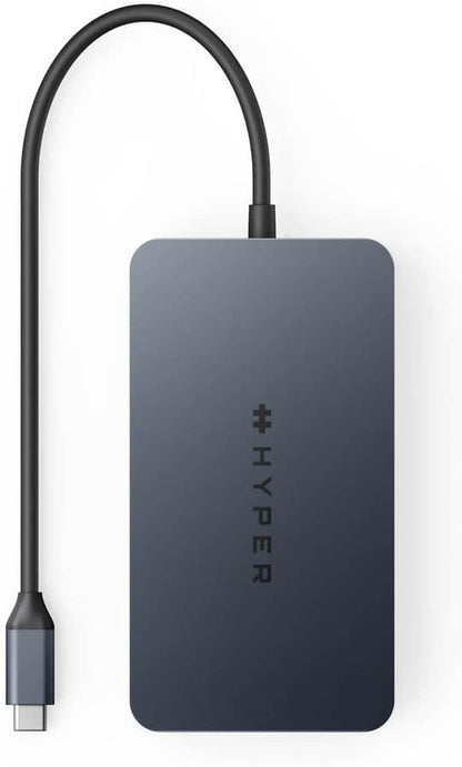 Hyper USB-C Hub, 10-in-1 USB Dock, Universal Dual Display 4K HDMI, Ethernet, USB-A, USB-C,MicroSD/SD - for MacBook M1 M2 Pro/Air, Windows PC, Chromebook, Midnight Blue