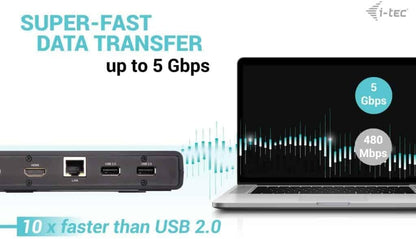USB 3.0/USB-C/TB 2X HDMI DOCKING STATION + PD 85W UK VERS