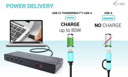 USB 3.0/USB-C/TB 2X HDMI DOCKING STATION + PD 85W UK VERS