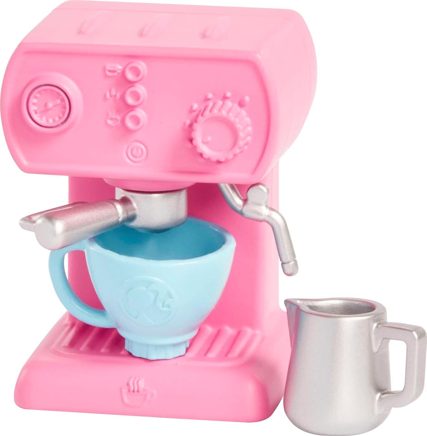 Barbie Chelsea Can Be Puppe & Spielset Brunette Barista Kleine Puppe mit abnehmbarem Outfit & 7 Karriere-Accessoires inklusive Kaffeemaschine