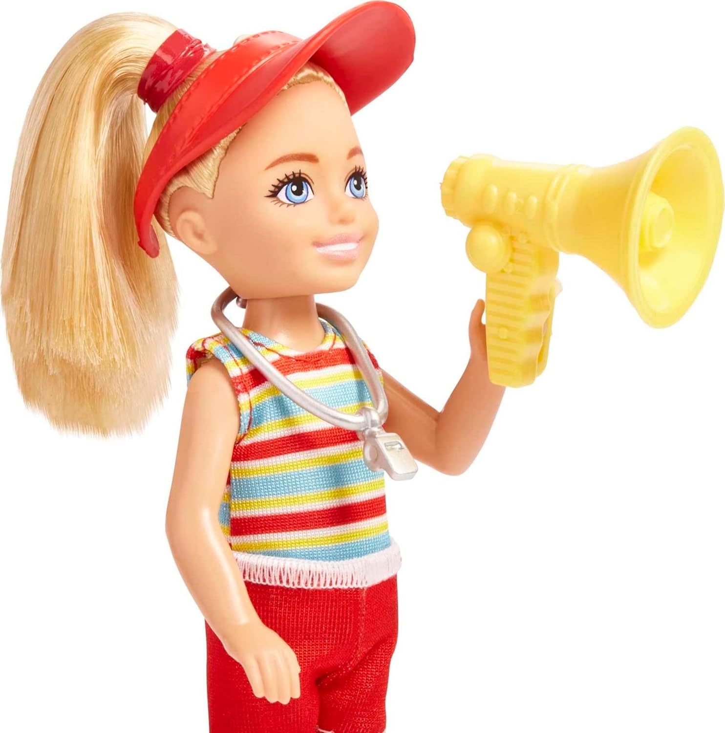Barbie Puppe & Spielset, Chelsea Can Be Blonde Lifeguard Kleines Puppenset mit Outfit & 6 Karriere-Zubehör