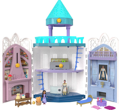 Mattel Disney Wish El Poder de los Deseos, Castillo Reino de Rosas Casa de muñecas con figuras y accesorios, inspirado en la película, juguete +3 años (HPX38