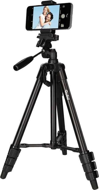 Rollei Traveler Tripod for Smartphone - Flexible and Lightweight with Built-in Bluetooth Remote Control Stand and Smartphone Holder with Bluetooth Remote Shutter Release (Black