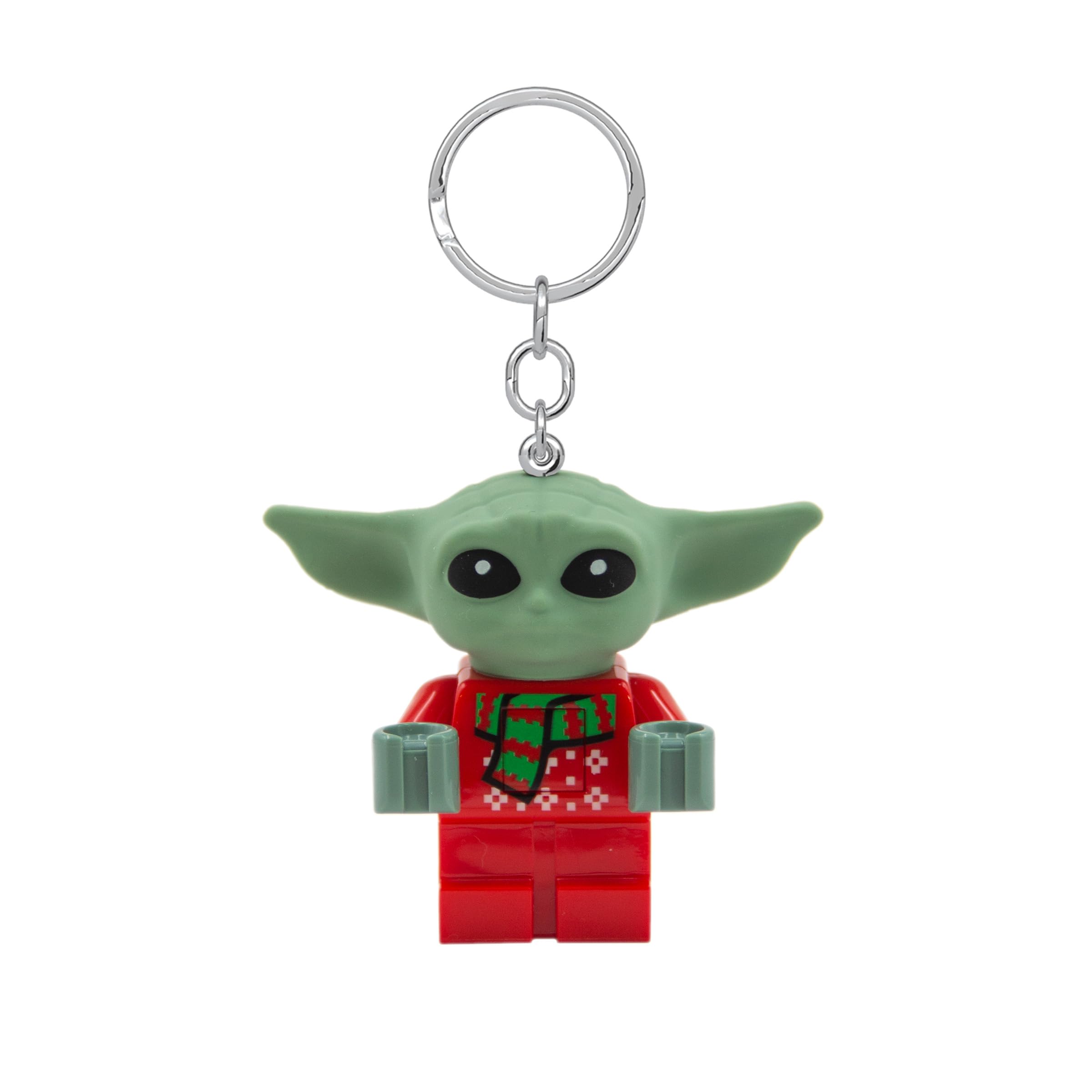 LEGO Star Wars The Mandalorian Keychain Light - Grogu Holiday Sweater (KE208H), Ages 6+, 1 Keychain Light, Green, S