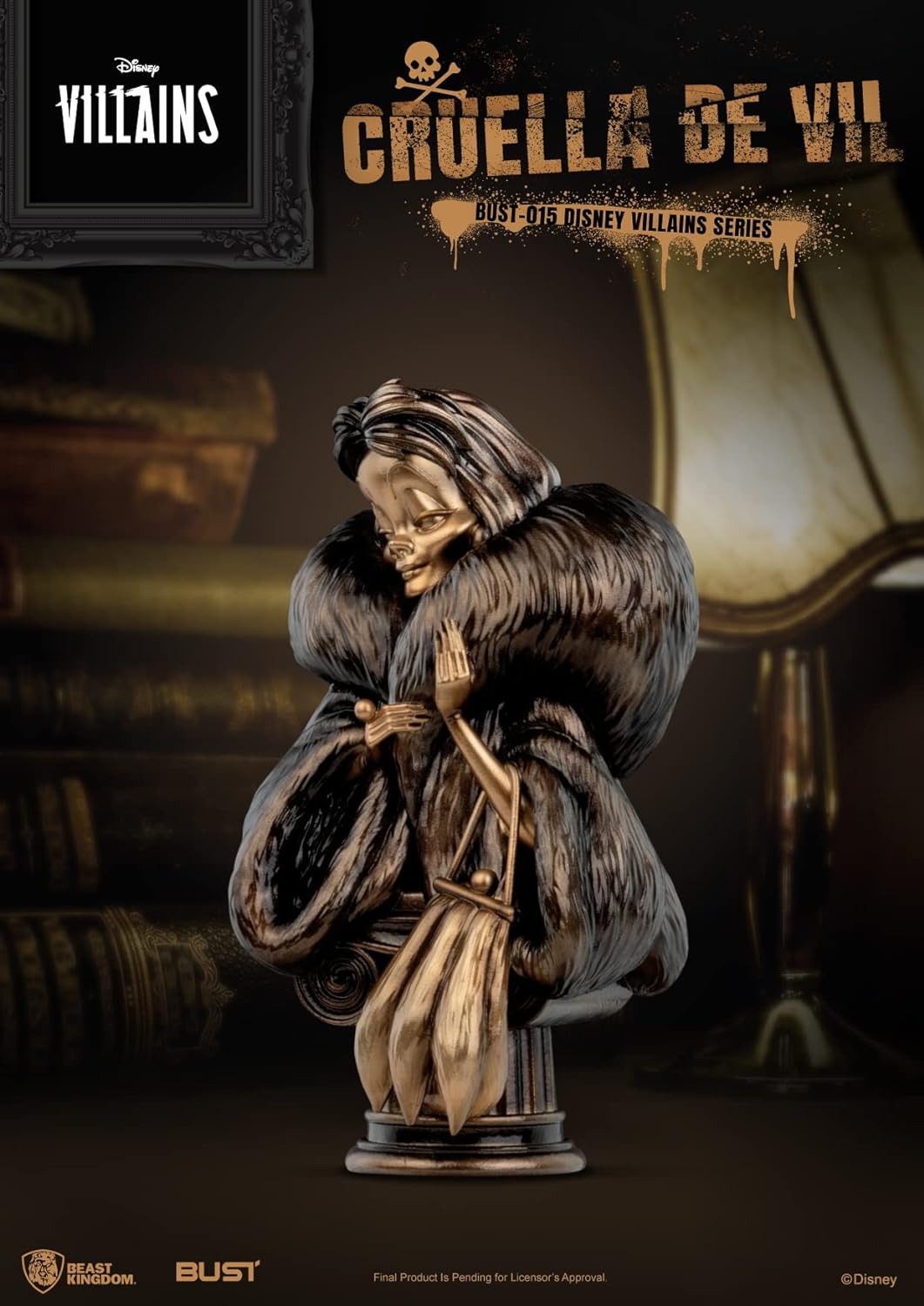Beast KingdomToys Disney Villains Series buste PVC Cruella De Vil 16 cm