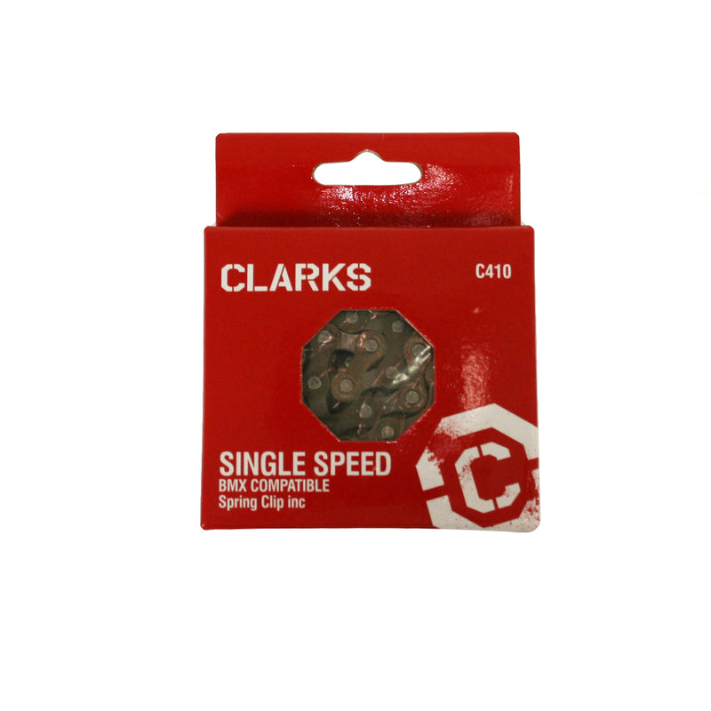 Clarks Bmx/Freestyle/Fixie/Track Single Speed Chain 1/2X1/8 X112 Links Spring Clip Inc.  Single Speed