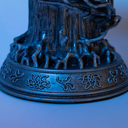 The Noble Collection The Lord of the Rings Lothlorien Candle Holder - 10in (25cm) Resin and Frosted Glass Candle Holder - Officially Licensed Film Set Movie Props Gifts