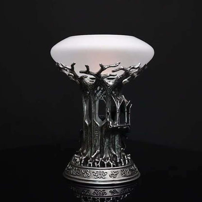 The Noble Collection The Lord of the Rings Lothlorien Candle Holder - 10in (25cm) Resin and Frosted Glass Candle Holder - Officially Licensed Film Set Movie Props Gifts