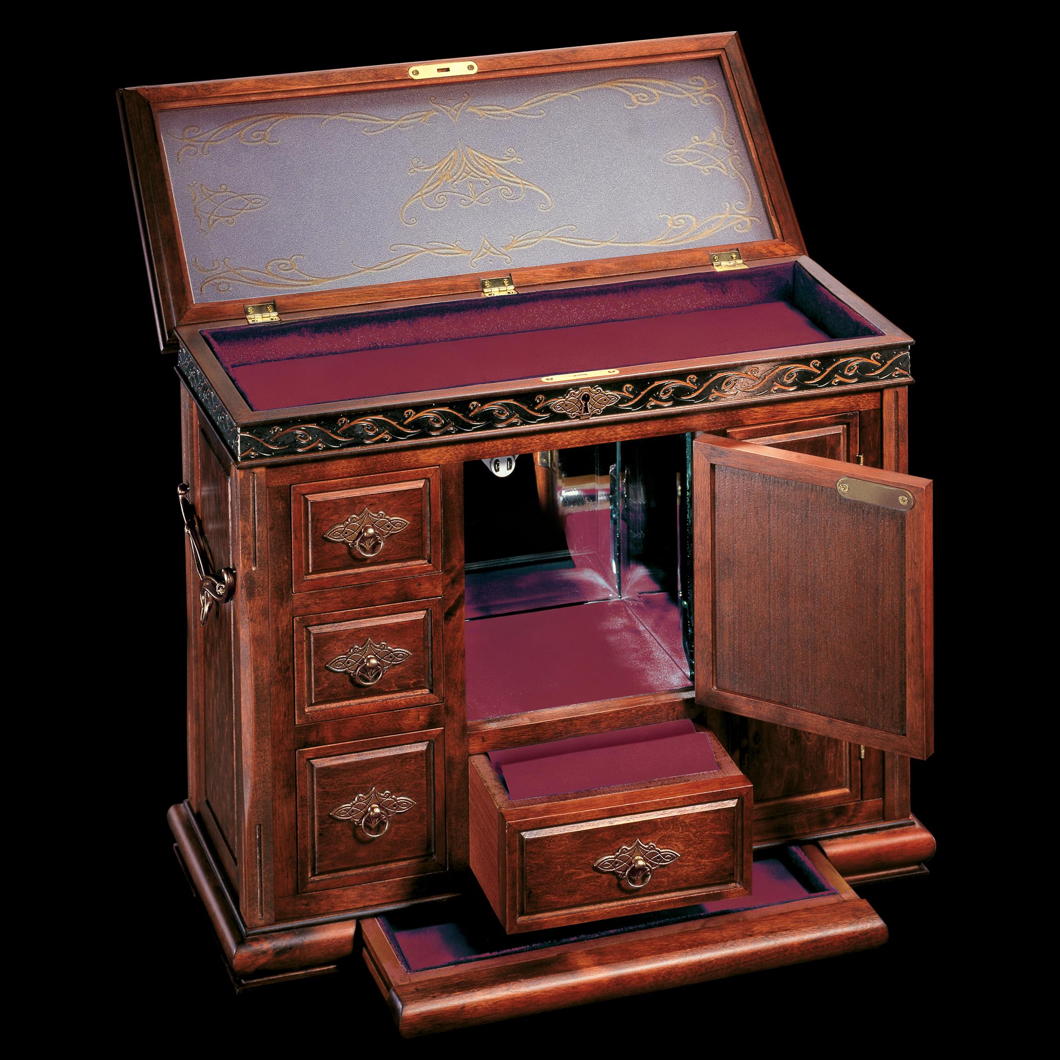 The Noble Collection The Lord of the Rings Middle Earth Treasure Chest - 12.6in (32 cm) Hardwood and Metal Jewellery Box - Officially Licensed Film Set Movie Props Gifts