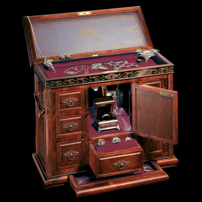 The Noble Collection The Lord of the Rings Middle Earth Treasure Chest - 12.6in (32 cm) Hardwood and Metal Jewellery Box - Officially Licensed Film Set Movie Props Gifts