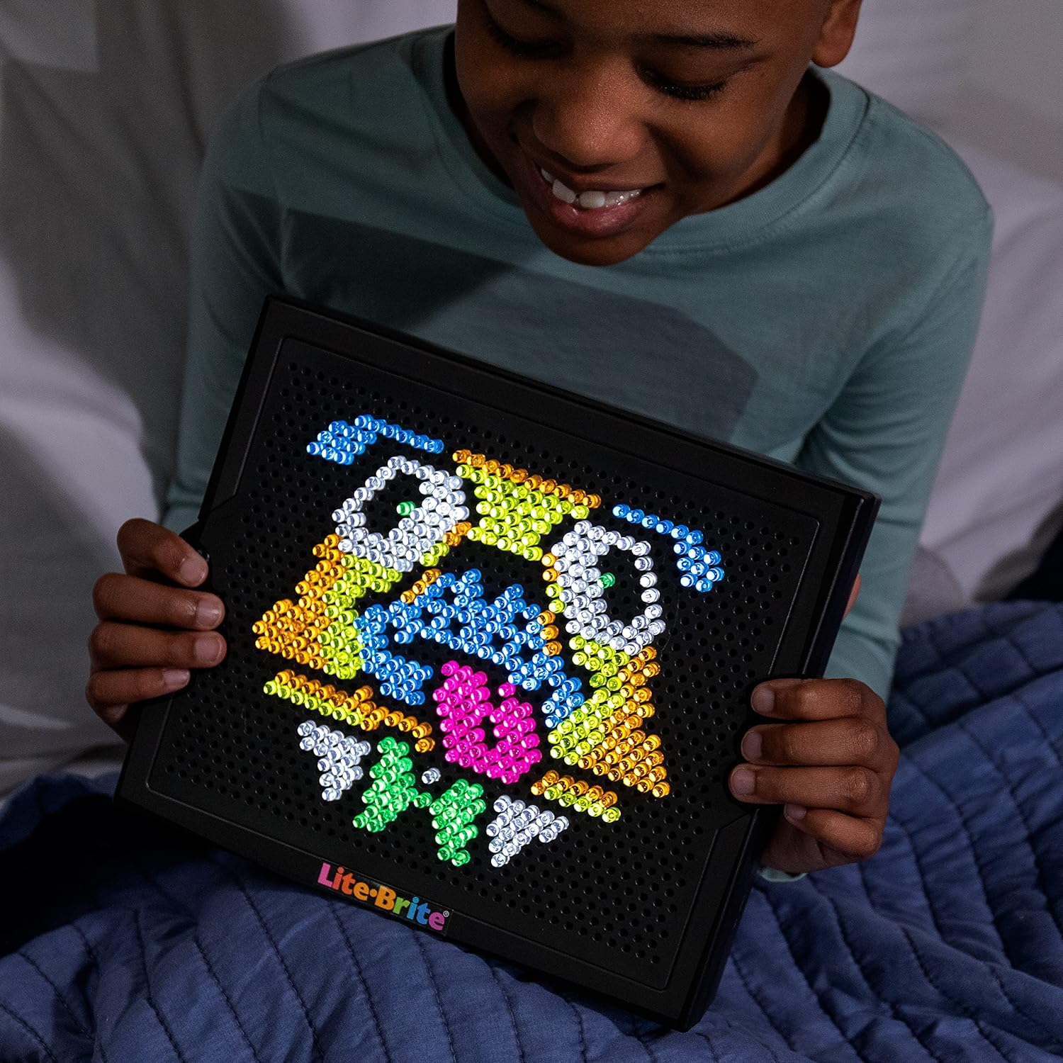 Lite-Brite | Super Brite HD | Light Up Drawing Board, LED Board with Colours, Light Up Toys for Creative Play, Glow Art Neon Effect Drawing Board, Light Toys for Kids Ages 4+ | Basic Fun 02323